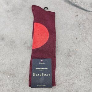 Dead Soxy Socks Mens 9-13 Red & Orange Circle Crew Casual *NWT*